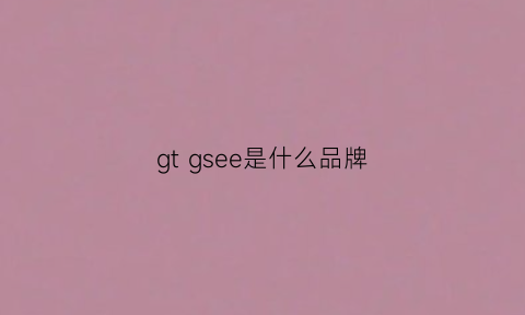 gtgsee是什么品牌